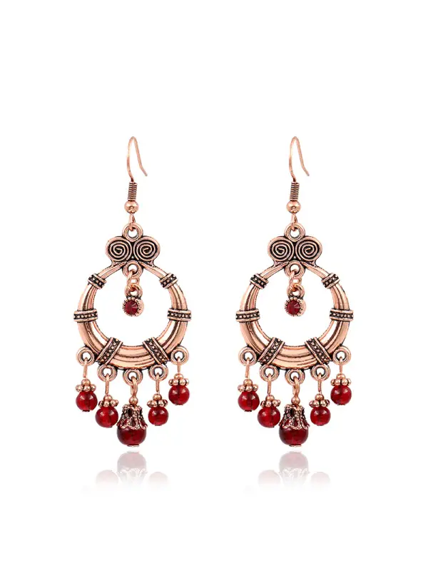 Women's Bohemian Garnet Earrings - Realyiyi.com 