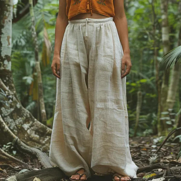 Simple And Comfortable Women's Casual Linen Pants - Salolist.com 