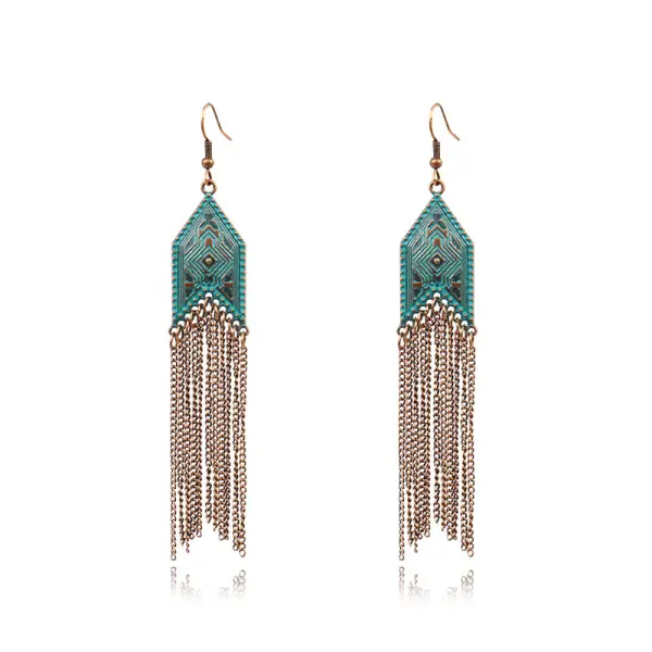 Women's Bohemian Alloy Tassel Earrings - Yiyistories.com 