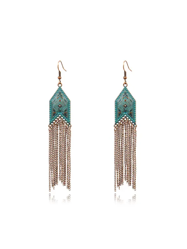 Women's Bohemian Alloy Tassel Earrings - Realyiyishop.com 