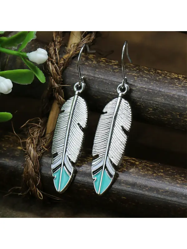 Women's Bohemian Turquoise Inlaid Tassel Earrings - Viewbena.com 