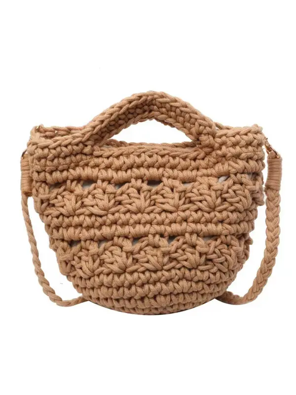 Beach Vacation Hollow Woven Crossbody Tote Bag - Realyiyi.com 