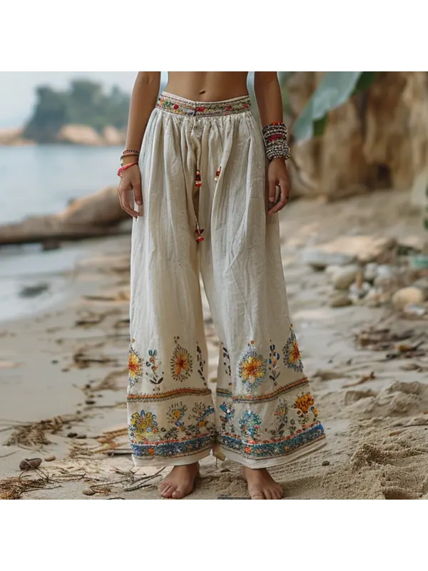 Women's Resort Printed Casual Trousers - Viewbena.com 