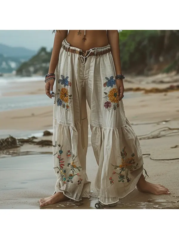 Women's Resort Ethnic Print Pants - Viewbena.com 