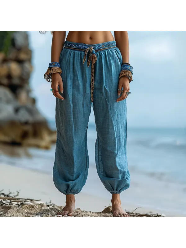 Simple And Comfortable Women's Casual Linen Pants - Aptkoi.com 