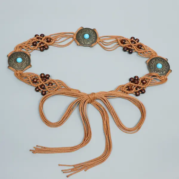 Bohemian Ethnic Style Braided Belt - Yiyistories.com 