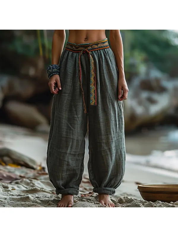 Simple And Comfortable Women's Casual Linen Pants - Miabrave.com 