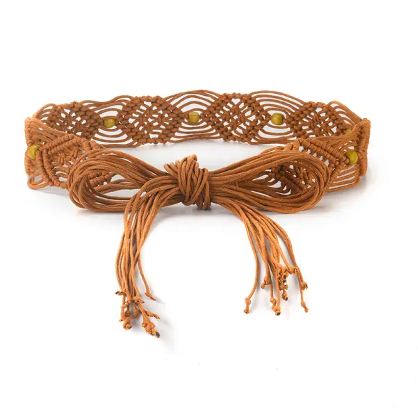 Retro Resort Bohemian Braided Belt - Yiyistories.com 