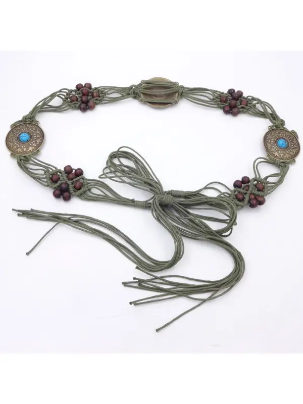 Women's Bohemian Rope Braid Tassel Belt - Viewbena.com 