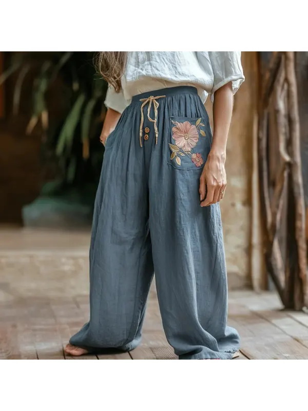 Women's Linen Bohemian Casual Harem Pants - Hoplady.chimpone.com 