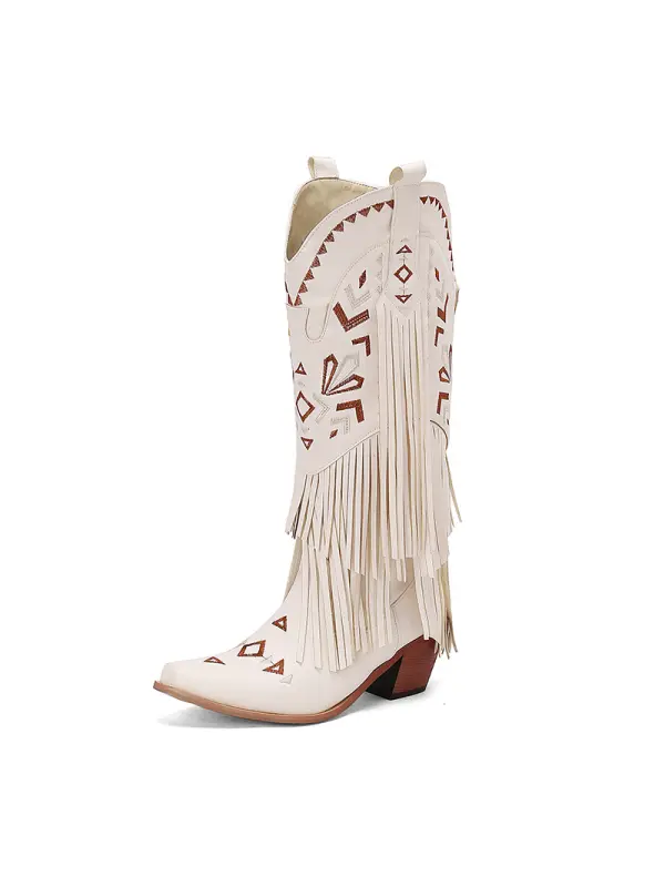 Women's Western Cowboy Bohemian Tassel Boots - Cominbuy.com 