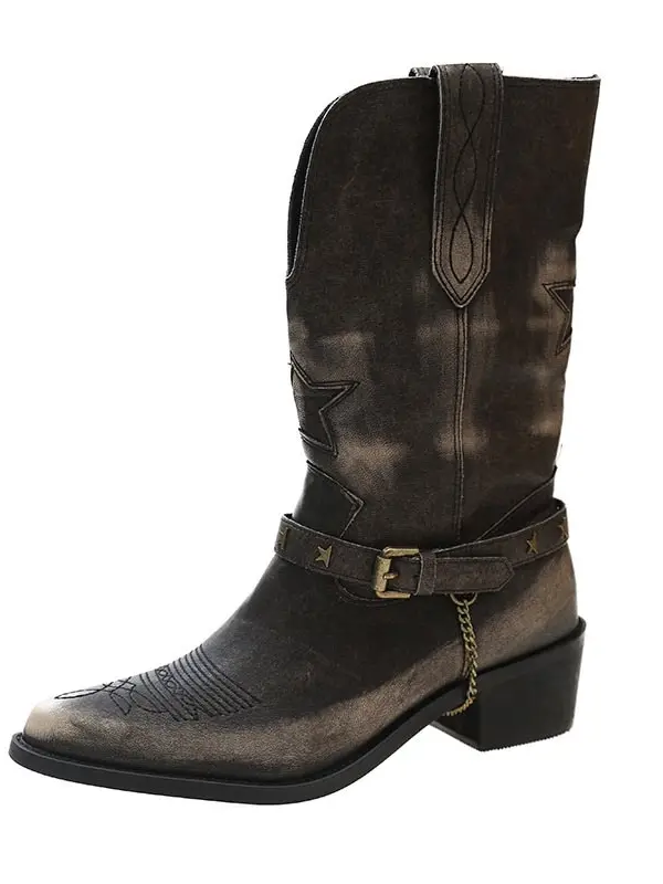 Women's Vintage Distressed Western Cowboy Boots - Pragmaace.com 
