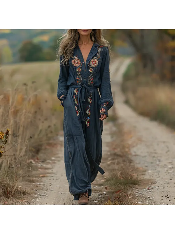 Women's Ethnic Print Loose Jumpsuit - Hoplady.chimpone.com 