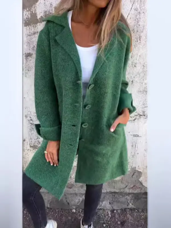 Solid Color Lapel Cardigan With Pockets - Hoplady.chimpone.com 