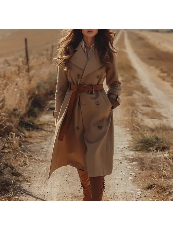 Women's Retro Casual Trench Coat Long Coat - Cominbuy.com 