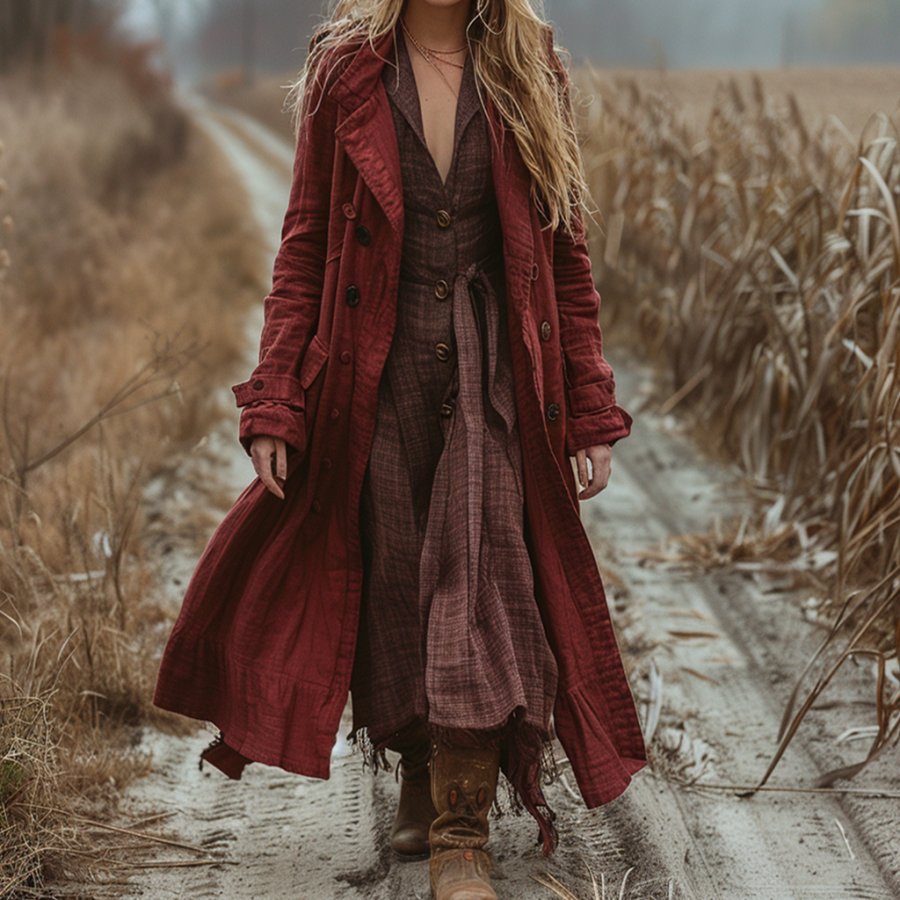 

Linen Vintage Women's Casual Long Jacket
