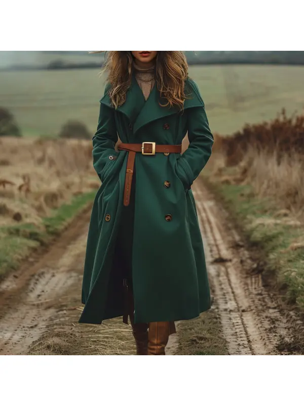 Women's Retro Casual Trench Coat Long Coat - Realyiyishop.com 