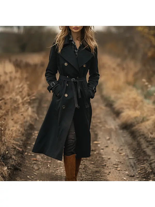 Women's Retro Casual Trench Coat Long Coat - Hoplady.chimpone.com 