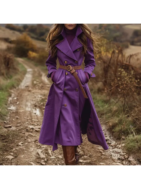 Women's Retro Casual Trench Coat Long Coat - Cominbuy.com 