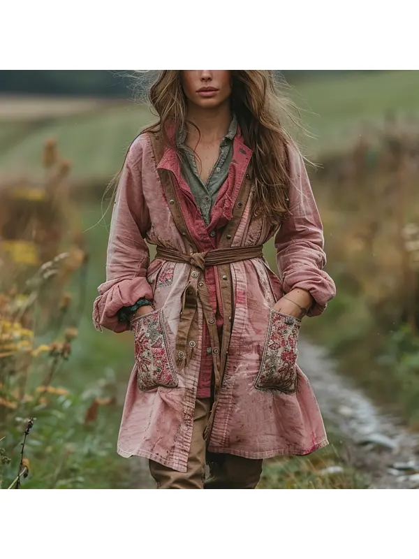 Retro Women's Autumn And Winter Coat Ethnic Style Linen Robe Cardigan - Realyiyishop.com 