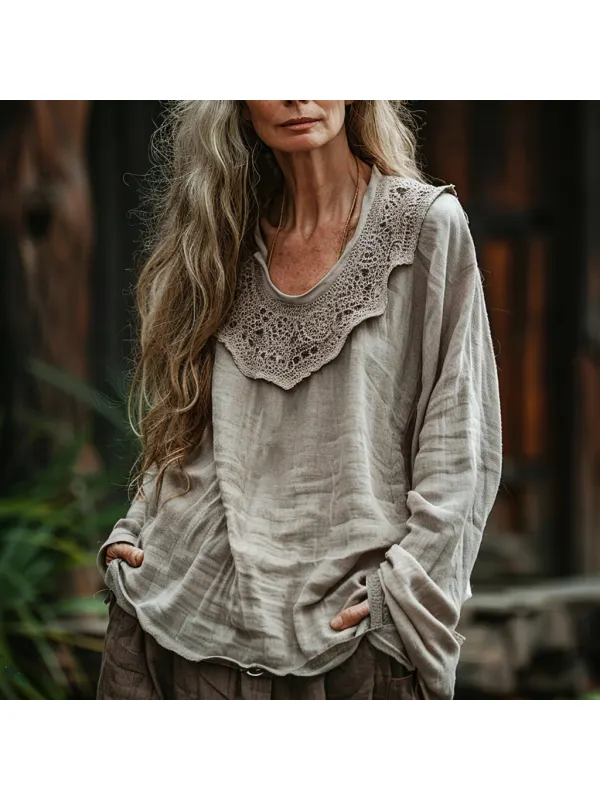 Women's Autumn & Winter Simple Bohemian T-shirt - Viewbena.com 