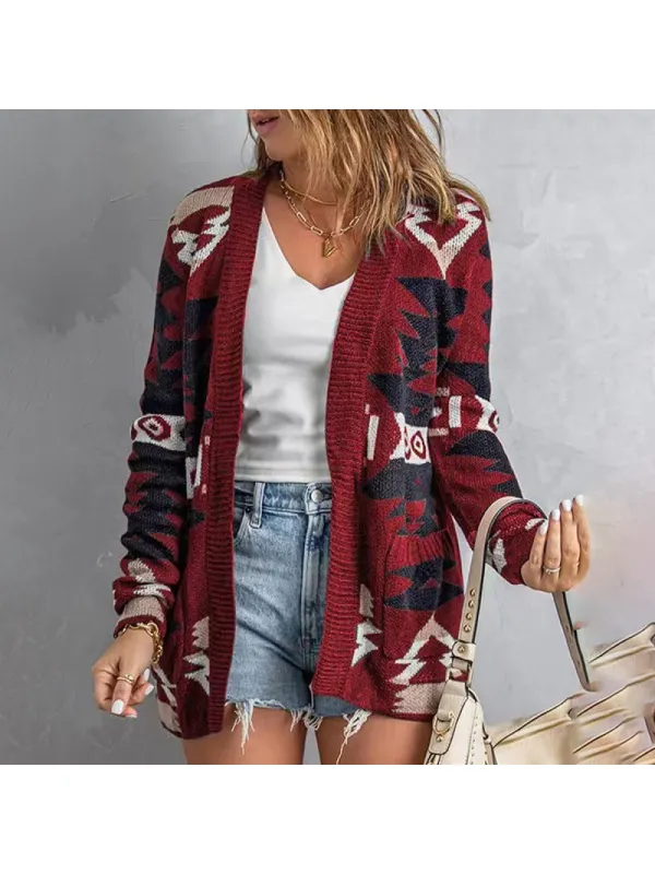 Vintage Ethnic Knitted Cardigan - Miabrave.com 