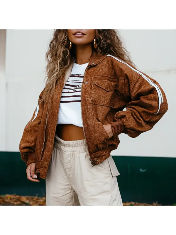 Outdoor Autumn And Winter Retro Ethnic Style Women's Casual Lapel Jacket Top - Cominbuy.com 