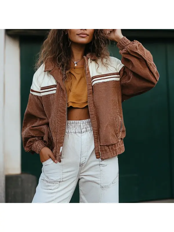 Outdoor Autumn And Winter Retro Ethnic Style Women's Casual Lapel Jacket Top - Realyiyishop.com 