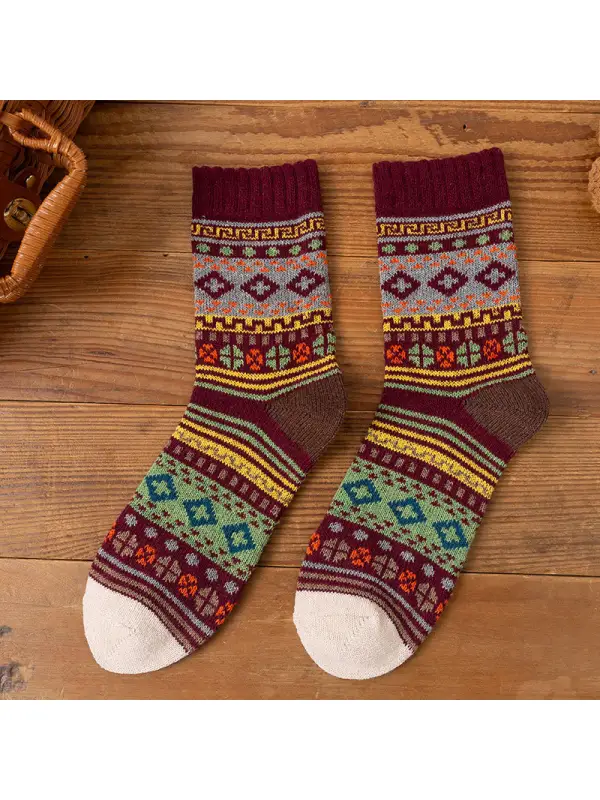 Casual Ethnic Style Mid-calf Socks Cotton Socks - Cominbuy.com 