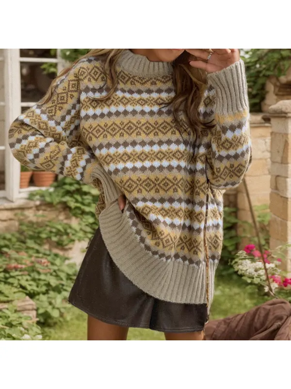 Women's Vintage Turtleneck Sweater - Cominbuy.com 