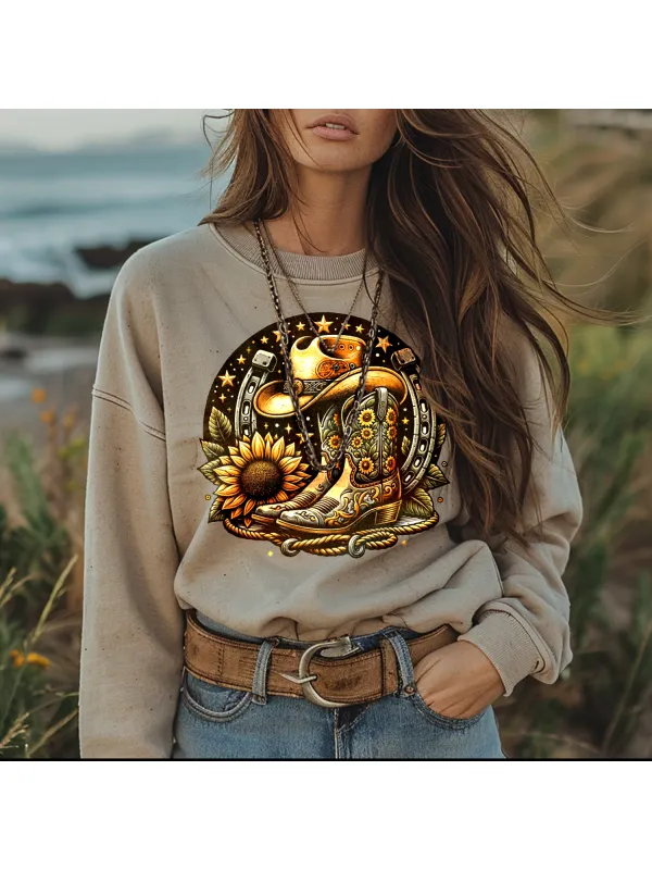 Western Ethnic Style Retro Printed Sweatshirt - Cominbuy.com 