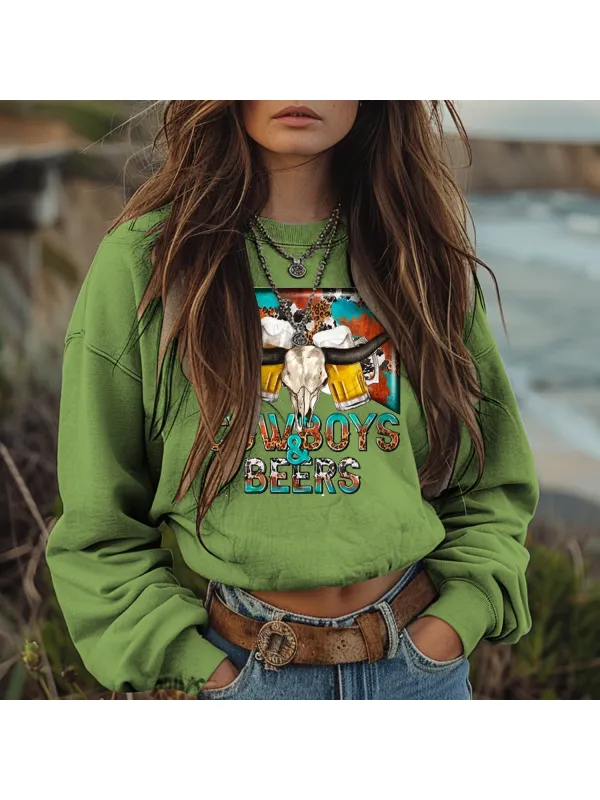 Women's Ethnic Print Sweatshirt - Cominbuy.com 