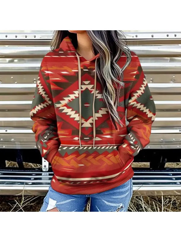 Retro Ethnic Print Sweatshirt - Cominbuy.com 