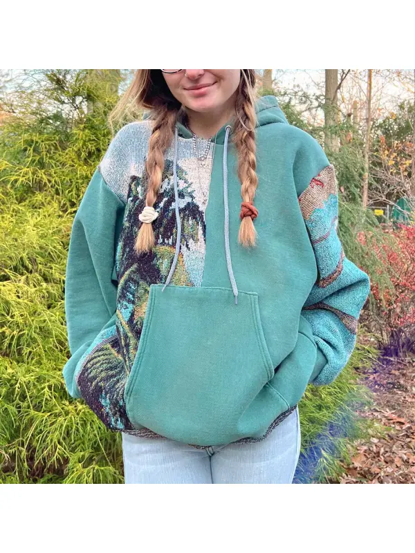 Casual Vintage Landscape Hoodie - Cominbuy.com 