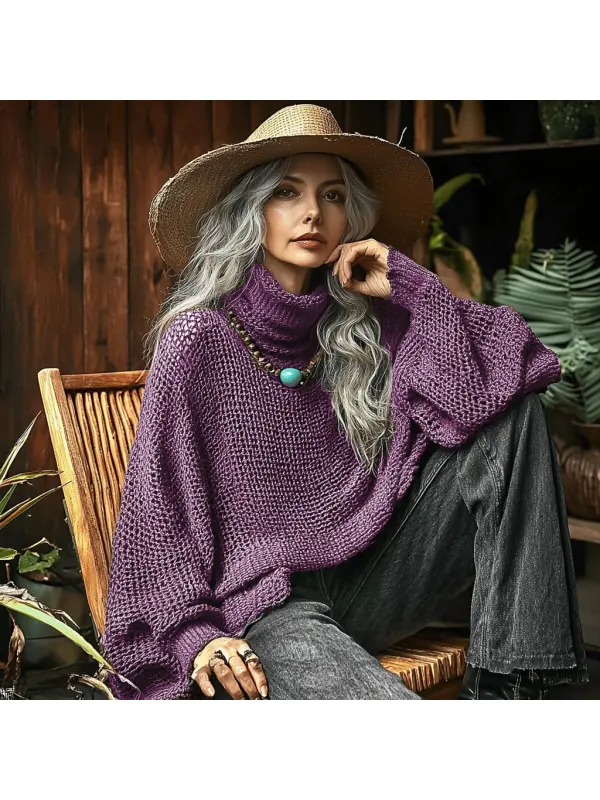 Women's Winter Knitted Simple Loose Warm Sweater - Realyiyi.com 