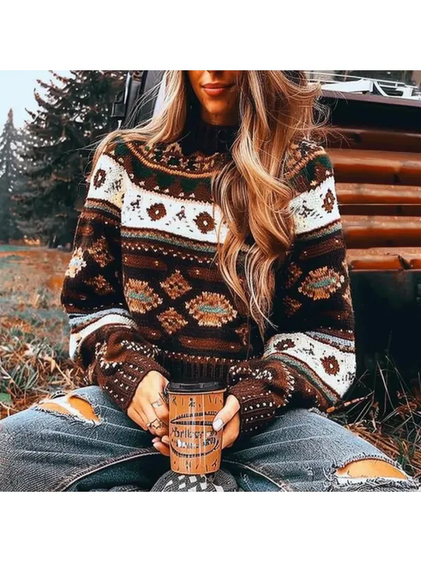 Retro Outdoor Oversized Sweater - Realyiyi.com 