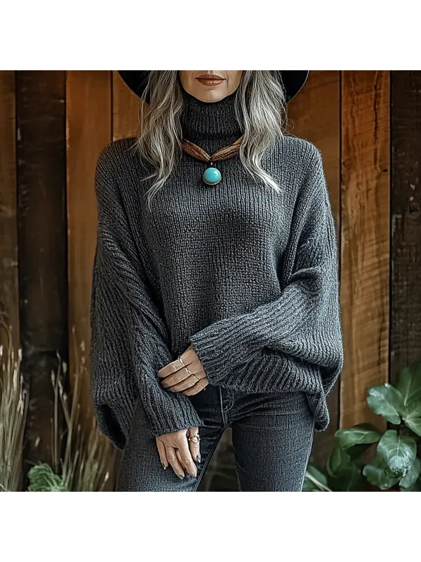 Women's Winter Knitted Solid Color Elegant Warm Sweater - Realyiyi.com 