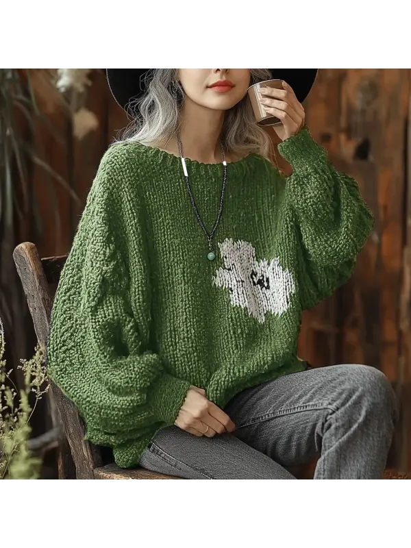 Women's Knitted Flower Casual Warm Sweater - Realyiyi.com 