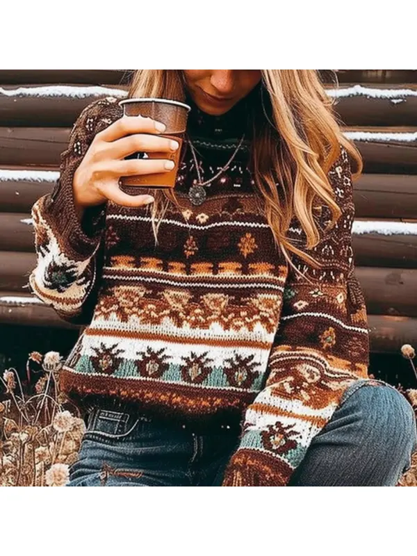 Women's Vintage Outdoor Sweater - Realyiyi.com 