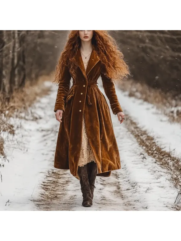 Women's Vintage Autumn And Winter Long Coat - Realyiyi.com 