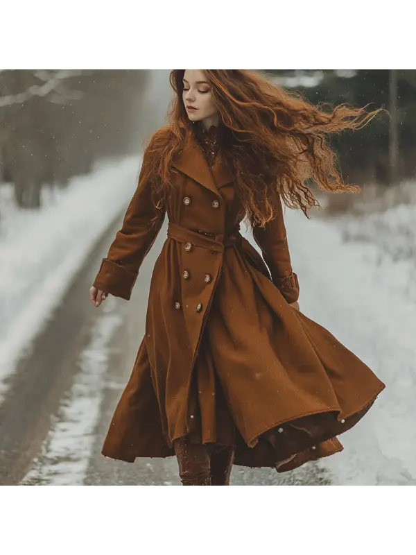 Women's Vintage Autumn And Winter Long Coat - Cominbuyshop.com 