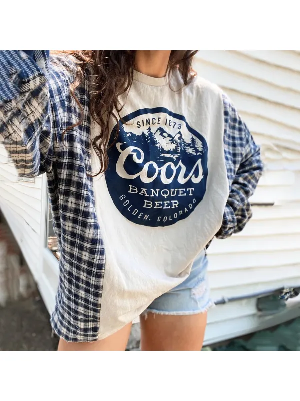 Casual Outdoor Printed Plaid Sweatshirt - Cominbuy.com 