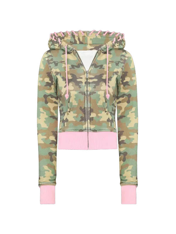 Inca Camo/Pink Zip Hoodie - Machoup.com 