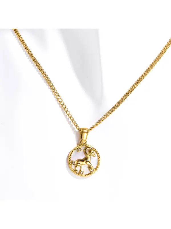 Women's Vintage Zodiac Coin Necklace - Cominbuy.com 