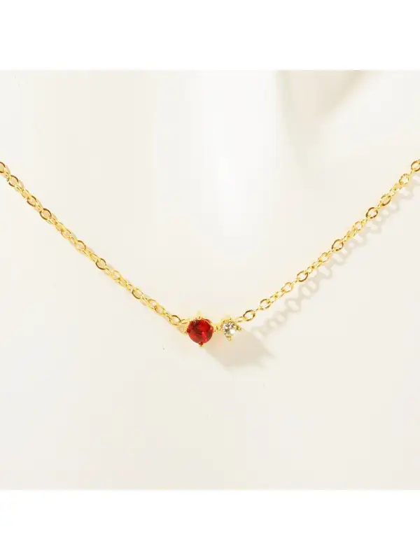 Women's Vintage Birthday Zircon Necklace - Geocici.com 