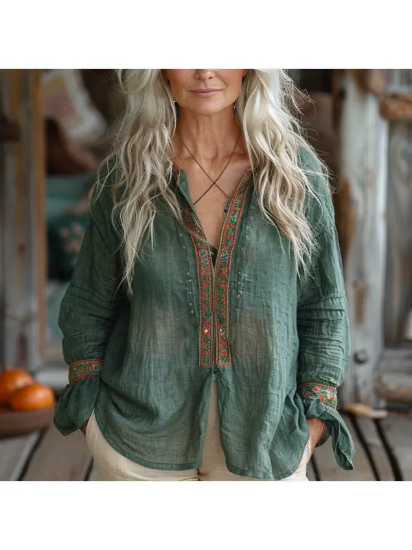 Women's Casual Vintage Shirt - Viewbena.com 