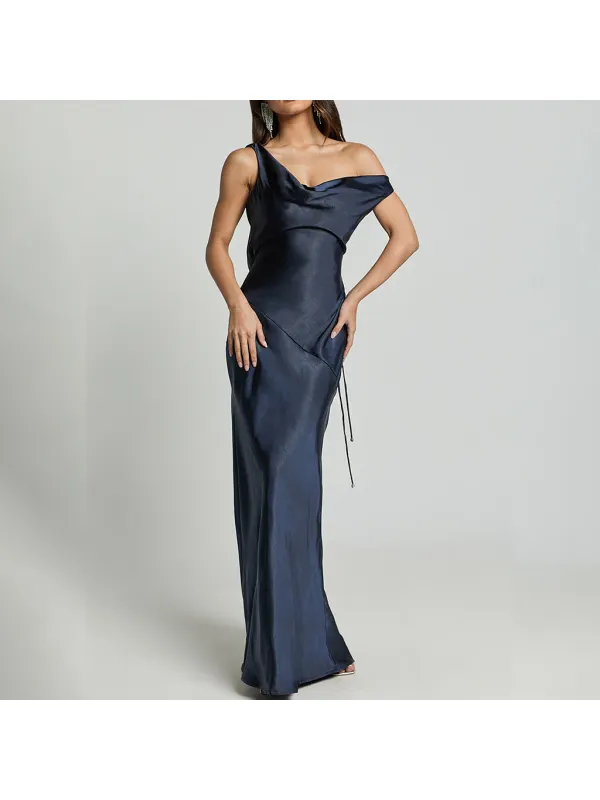 Women's Elegant New Satin Long Dress - Realyiyishop.com 
