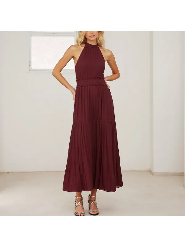 Ladies Elegant Vintage Cotton And Linen Lace Dress - Viewbena.com 