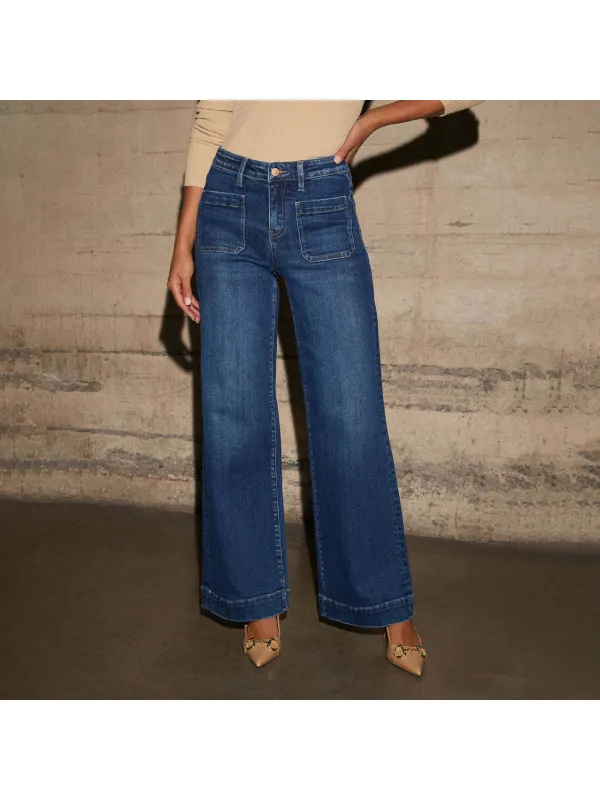 Vintage High Waisted Straight Leg Jeans - Cominbuy.com 