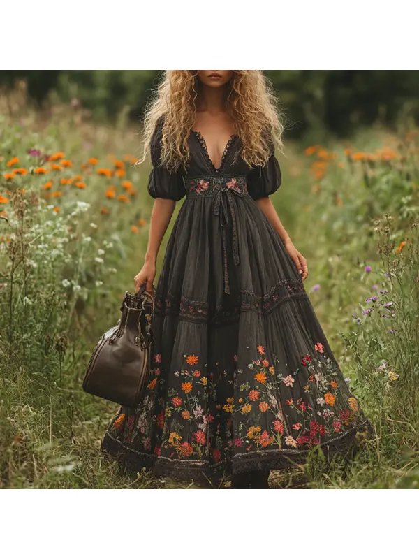 Women's Resort Boho Chic Style Maxi Dress - Viewbena.com 